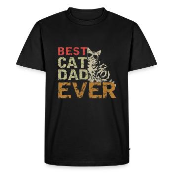 Meilleur papa de chat jamais t-shirt Papa drôle de chat - T-shirt Premium bio Homme - noir - Devant - Nico (187cm)