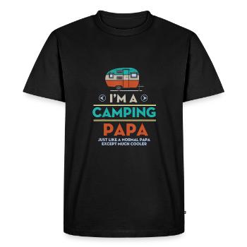 Camping dad shirt funny camper gifts dad tshirt - Men's Premium Organic T-Shirt - black - Front - Nico (187cm)