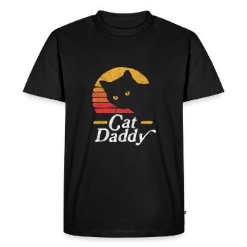 Cat Daddy Vintage Eighties Style Cat Retro - T-shirt Premium bio Homme - noir - Devant - Nico (187cm)