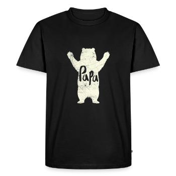 Big Papa Bear Hug T shirt - Men's Premium Organic T-Shirt - black - Front - Nico (187cm)