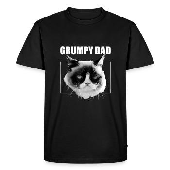Grumpy Cat Father s Day Grumpy Dad Graphic T Shirt - Men's Premium Organic T-Shirt - black - Front - Nico (187cm)