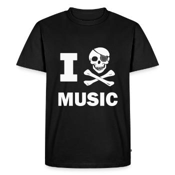 I Musique pirate - T-shirt Premium bio Homme - noir - Devant - Nico (187cm)