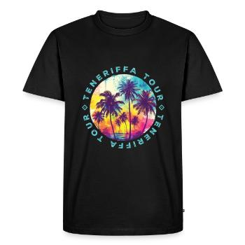 Visite de Tenerife Palmiers - T-shirt Premium bio Homme - noir - Devant - Nico (187cm)