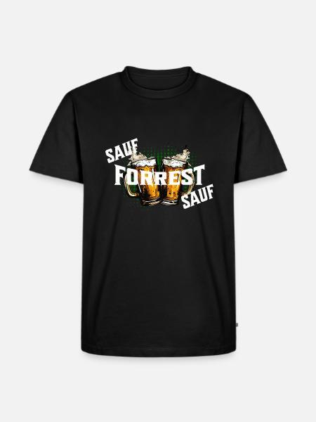 Bier sauf Forrest sauf - Männer Premium Bio T-Shirt - Schwarz