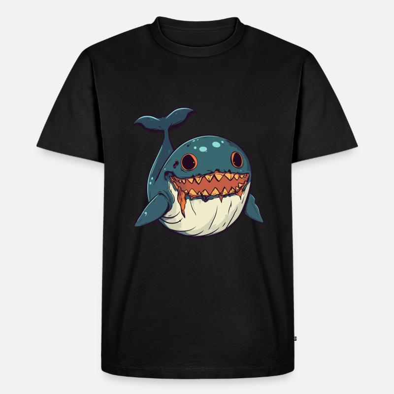 Wal Halloween Zombie - Männer Premium Bio T-Shirt - Schwarz