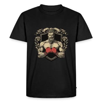 Combattant Boxeur MMA - T-shirt Premium bio Homme - noir - Devant - Nico (187cm)