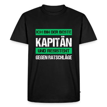 Capitaine résistant - T-shirt Premium bio Homme - noir - Devant - Nico (187cm)