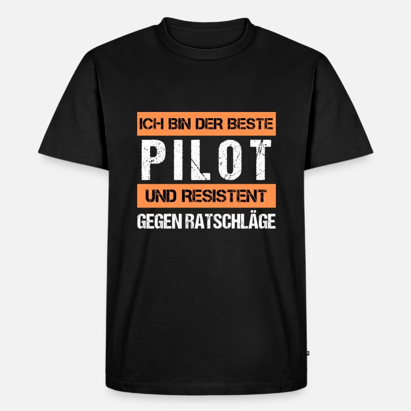 Resistenter Pilot - Männer Premium Bio T-Shirt - Schwarz