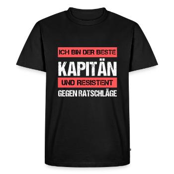 Capitaine résistant - T-shirt Premium bio Homme - noir - Devant - Nico (187cm)