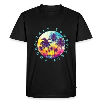 Visite des palmiers en Italie - T-shirt Premium bio Homme - noir - Devant - Nico (187cm)