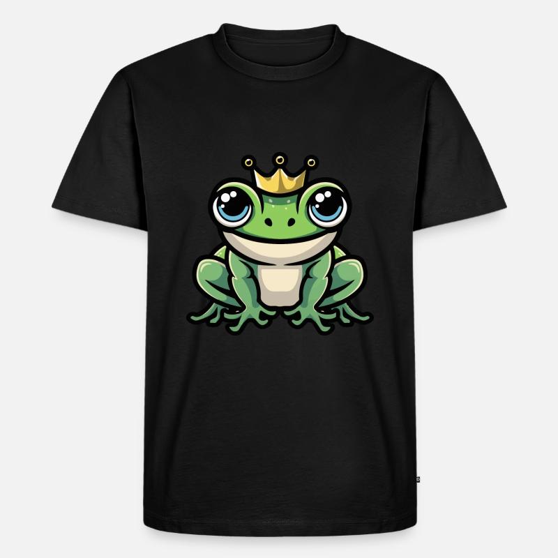 Frosch Krone - Männer Premium Bio T-Shirt - Schwarz