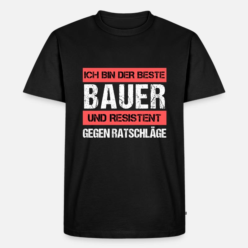 Resistenter Bauer - Männer Premium Bio T-Shirt - Schwarz