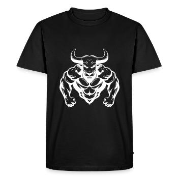 Bull Bull Muscles Workout Gym - T-shirt Premium bio Homme - noir - Devant - Nico (187cm)