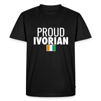 Fier drapeau ivoirien de la Côte d’Ivoire - T-shirt Premium bio Homme - noir - Devant - Nico (187cm)