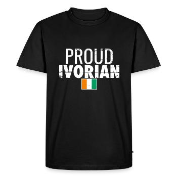 Fier Drapeau Ivoirien Vintage de la Côte d’Ivoire - T-shirt Premium bio Homme - noir - Devant - Nico (187cm)