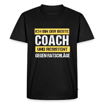 Resistant Coach - Men's Premium Organic T-Shirt - black - Front - Nico (187cm)