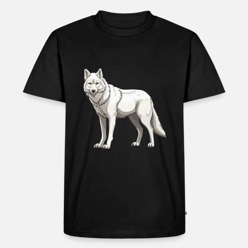 Wolf Tier - Männer Premium Bio T-Shirt - Schwarz