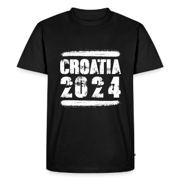 Croatia 2024 Team - Men's Premium Organic T-Shirt - black - Front - Nico (187cm)