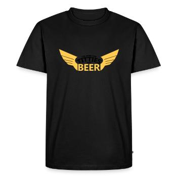 text sexy hot cute sex design logo I'm here for ti - Men's Premium Organic T-Shirt - black - Front - Nico (187cm)