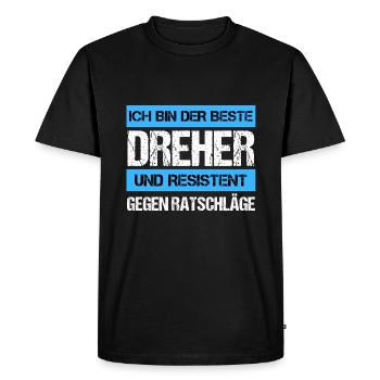 Retourneur résistant - T-shirt Premium bio Homme - noir - Devant - Nico (187cm)
