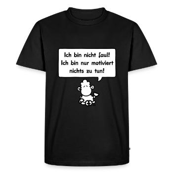 Sheepworld Ich bin nicht faul - Männer Premium Bio T-Shirt - Schwarz - Vorne - Nico (187cm)