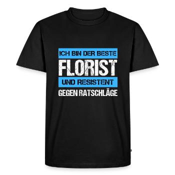 Fleuriste résistant - T-shirt Premium bio Homme - noir - Devant - Nico (187cm)
