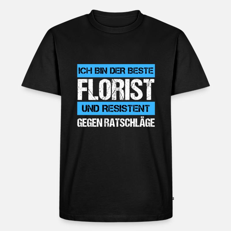 Resistenter Florist - Männer Premium Bio T-Shirt - Schwarz