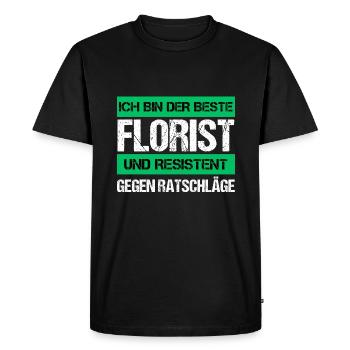 Fleuriste résistant - T-shirt Premium bio Homme - noir - Devant - Nico (187cm)