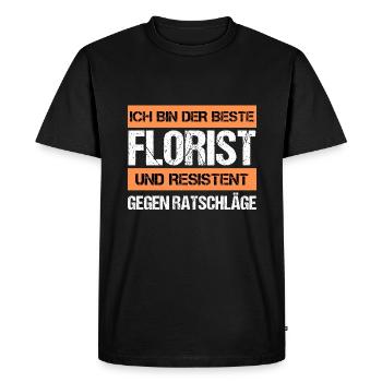 Fleuriste résistant - T-shirt Premium bio Homme - noir - Devant - Nico (187cm)