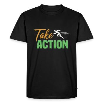Motivation Jogging Sprint course de 100 mètres - T-shirt Premium bio Homme - noir - Devant - Nico (187cm)