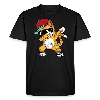 Retro Vintage Grunge Style Dabbing Dab chat - T-shirt Premium bio Homme - noir - Devant - Nico (187cm)