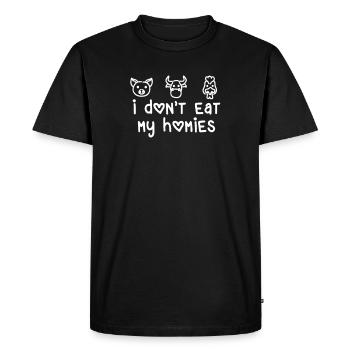 Je ne mange pas le cadeau végétalien de mes potes - T-shirt Premium bio Homme - noir - Devant - Nico (187cm)