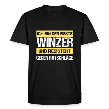 Resistant winemaker - Men's Premium Organic T-Shirt - black - Front - Nico (187cm)