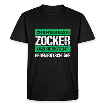 Resistant gambler - Men's Premium Organic T-Shirt - black - Front - Nico (187cm)