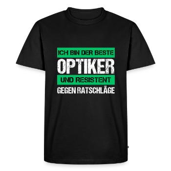 Opticien résistant - T-shirt Premium bio Homme - noir - Devant - Nico (187cm)