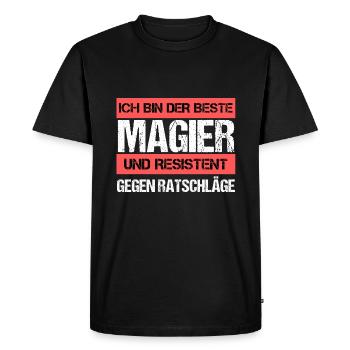Mage résistant - T-shirt Premium bio Homme - noir - Devant - Nico (187cm)
