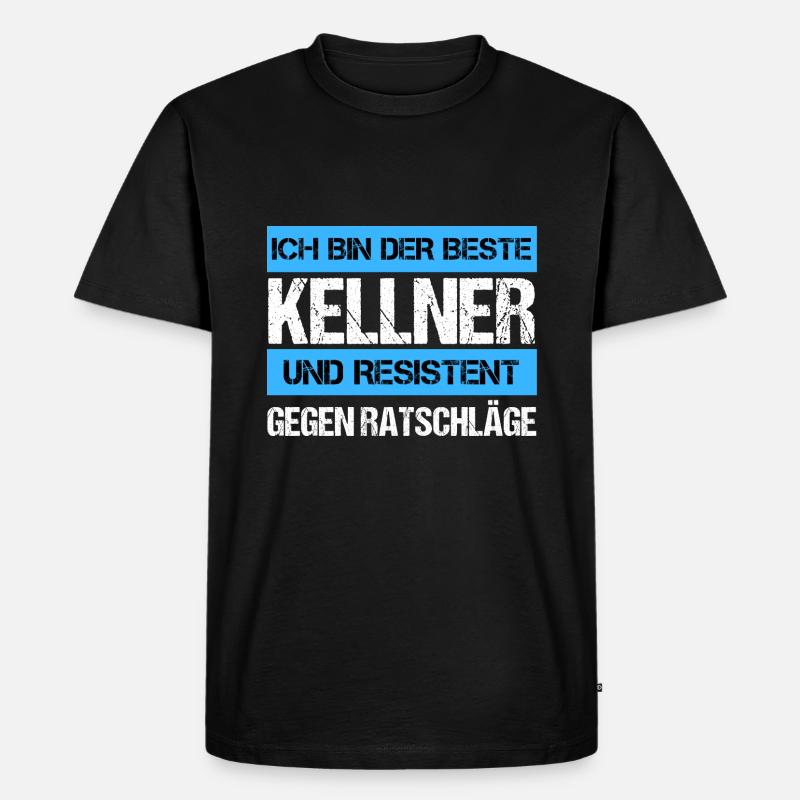Resistenter Kellner - Männer Premium Bio T-Shirt - Schwarz