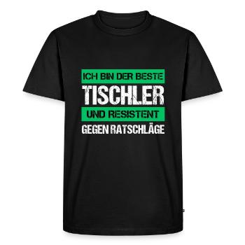 Charpentier résistant - T-shirt Premium bio Homme - noir - Devant - Nico (187cm)