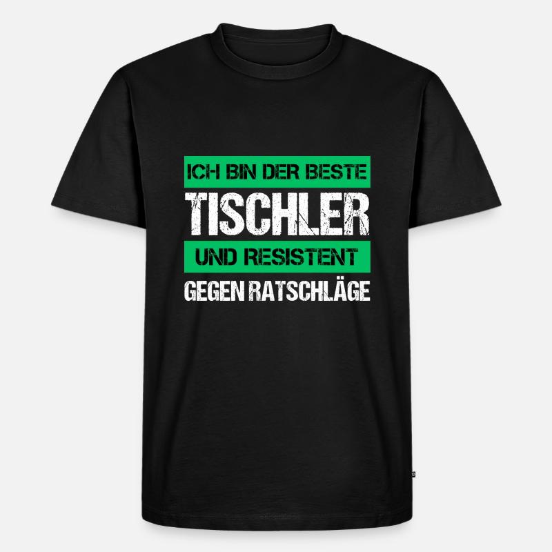 Resistenter Tischler - Männer Premium Bio T-Shirt - Schwarz