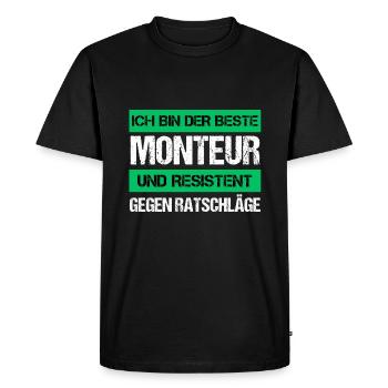 Resistant fitter - Men's Premium Organic T-Shirt - black - Front - Nico (187cm)
