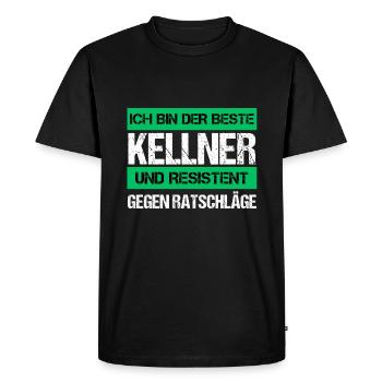 Resistant Waiter - Men's Premium Organic T-Shirt - black - Front - Nico (187cm)