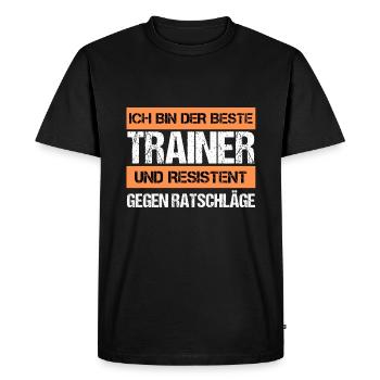 Resistant Trainer - Men's Premium Organic T-Shirt - black - Front - Nico (187cm)