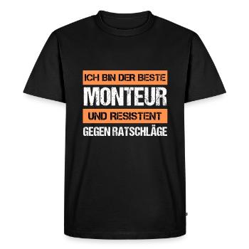 Resistant fitter - Men's Premium Organic T-Shirt - black - Front - Nico (187cm)