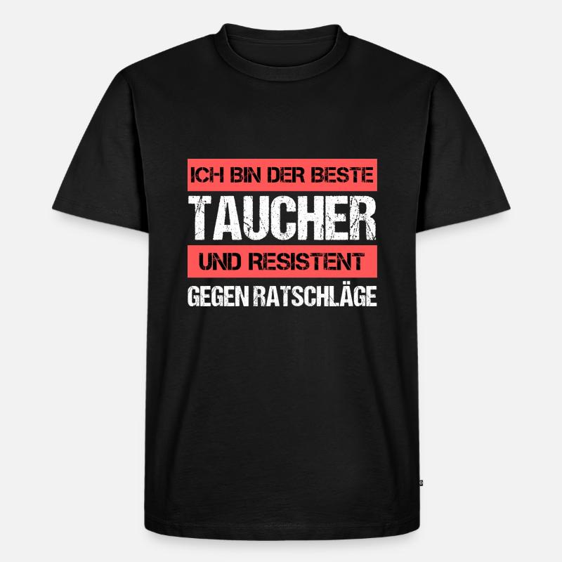 Resistenter Taucher - Männer Premium Bio T-Shirt - Schwarz