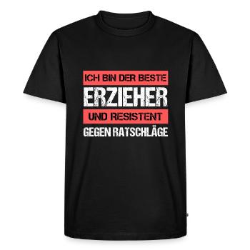 Éducateur résistant - T-shirt Premium bio Homme - noir - Devant - Nico (187cm)