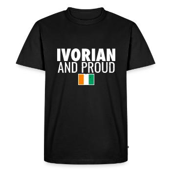 Drapeau ivoirien et fier vintage de la Côte d’Ivoire - T-shirt Premium bio Homme - noir - Devant - Nico (187cm)