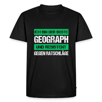 Resistant Geographer - Men's Premium Organic T-Shirt - black - Front - Nico (187cm)