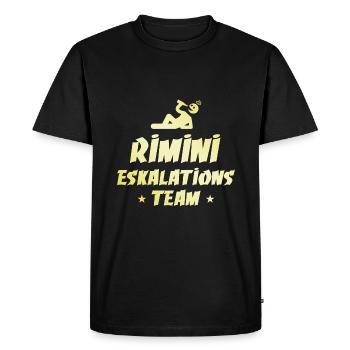 Rimini Escalation - Men's Premium Organic T-Shirt - black - Front - Nico (187cm)