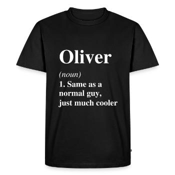 Oliver Définition Cool Nom Dicton Cadeau - T-shirt Premium bio Homme - noir - Devant - Nico (187cm)