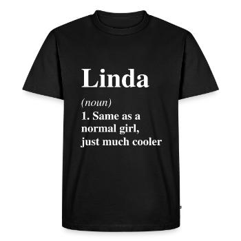 Linda Définition Cool Nom Dire Cadeau - T-shirt Premium bio Homme - noir - Devant - Nico (187cm)